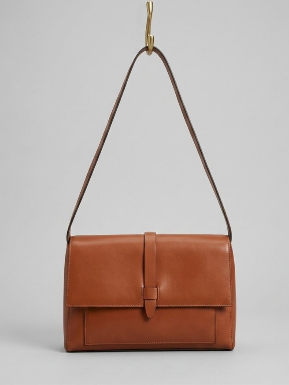 Kenneth Cole Brown Genuine  Leather Shoulder  bag
